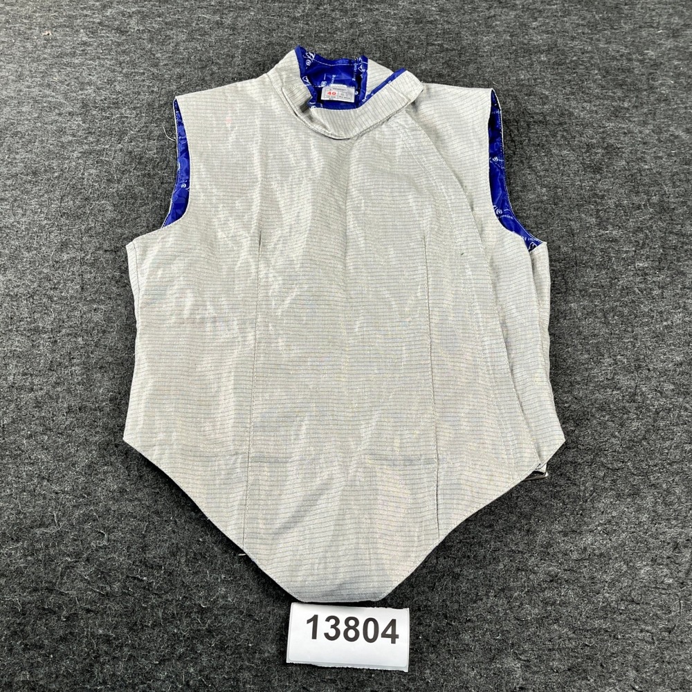Blue Gauntlet Fencing Foil Lame Bodysuit Womens 40 White Sleeveless Outdoor